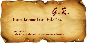 Gerstenmeier Réka névjegykártya